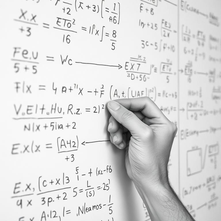 Equations on whiteboard