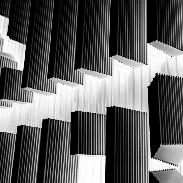 Staircase pattern of folded paper