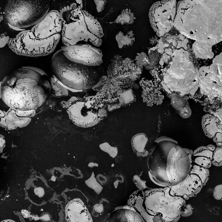 Macro of bubbles and textures