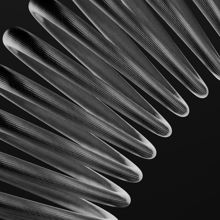Textured radial fibres on black